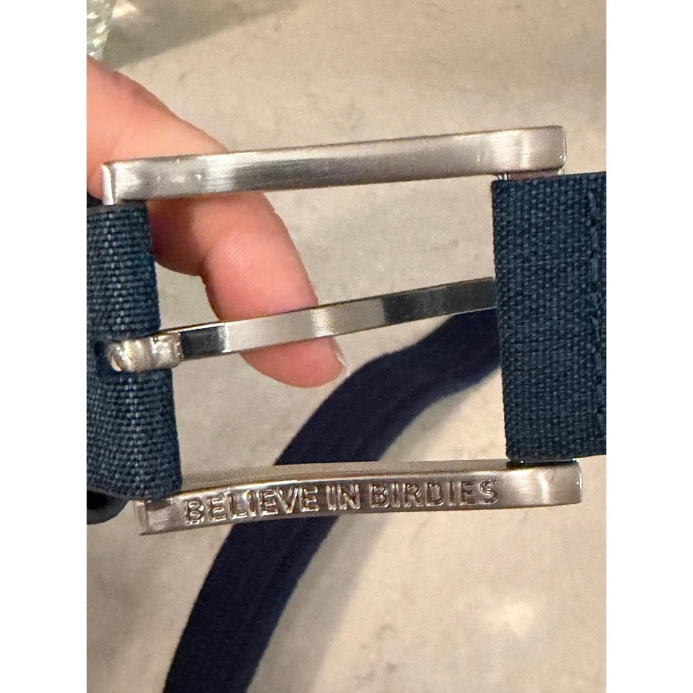 Puma Golf Mens Stretch Woven Braided Belt Navy Blue Believe In Birdies L/XL